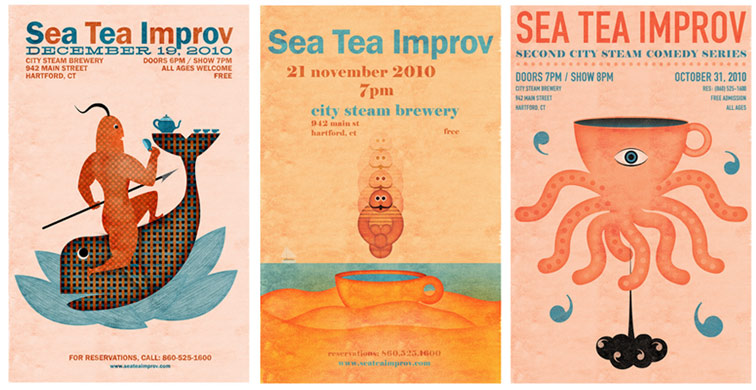 Sea Tea Improv posters